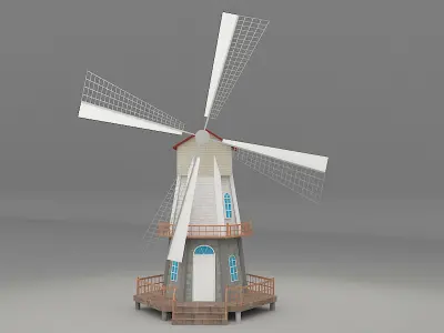 Windmill Low-poly 3D model