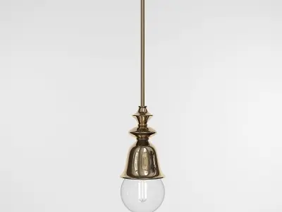 MARLENE brass pendant light with glass globe 3D model