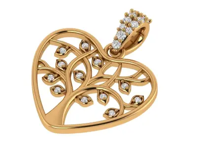 Heart Tree Pendant 3D print model
