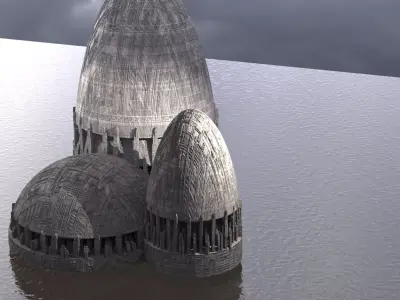 Sci Fi Domes  3 designs 3D model
