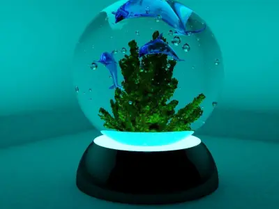 Night light with dolphins Free 3D model
