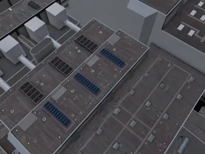 Amsterdam Westpoort Afvalverbrander Low-poly 3D model