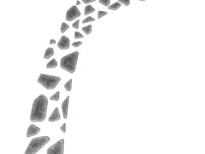 stone pathway 3 types 3D model Low-poly 3D model