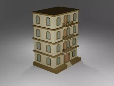 Low Poly Building Low-poly 3D model 3