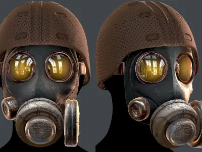 Gas mask helmet 3d model scifi Low-poly  Low-poly 3D model 175