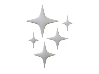 Sparkling Symbol v1 003 Low-poly 3D model