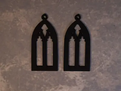 Gothic earring 3D print model