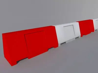 Road Barrier UK Free 3D model