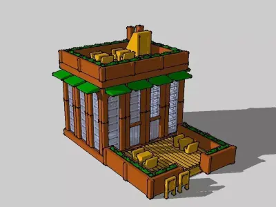 GardenStyle Building Restaurant by Outland Models 3D Printable 3D print model