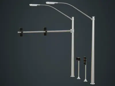 Stop Light 1B Low-poly 3D model