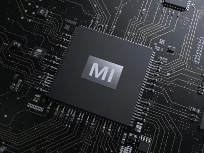 Electronic chip circuit board 3D model