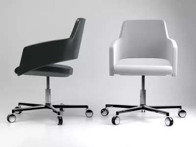 M - two office chairs with wheels and seat 3D model