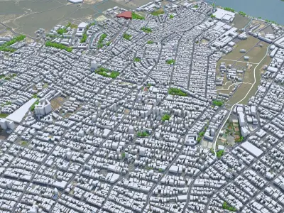 Barranquilla Atlantico Colombia 25km Low-poly 3D model