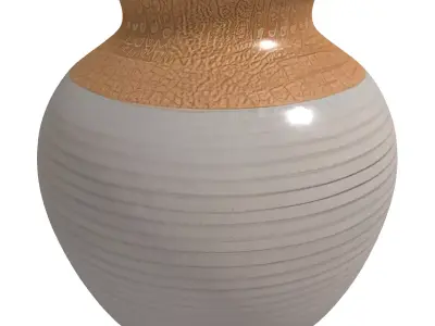 Elegant Decorative Textured Ceramic Vase Low-poly 3D model