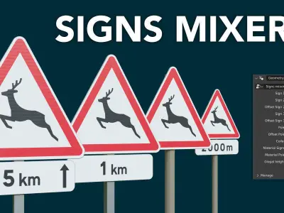 Road Signs - French Edition 3D model