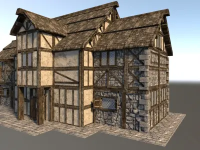 Medieval City House 06 Low-poly 3D model