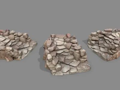 Old Rock Stairs Low-poly 3D model buy