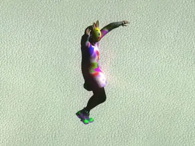 Surprised Bunny The Street Clowns member Low-poly 3D model