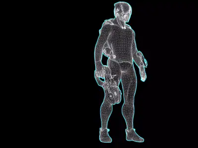 science fiction character 3D model