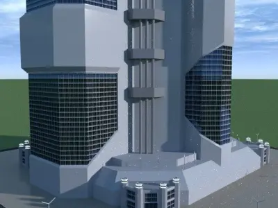 SpiderWare City Block 3D model shop