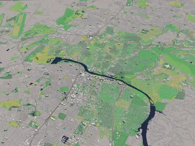 Austin Texas USA 40x40km 3D City Map 3D model