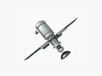 Satellite A05 Steel Blue - SciFi Space Design Low-poly 3D model