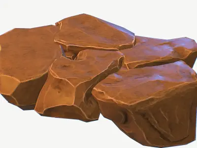 Cartoon Rock Pack Low-poly 3D model