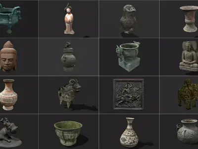Ancient bronze wares 3D model