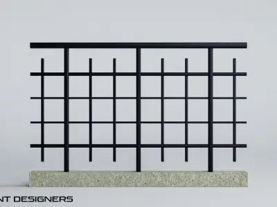 Road Side Railing Low-poly 3D model