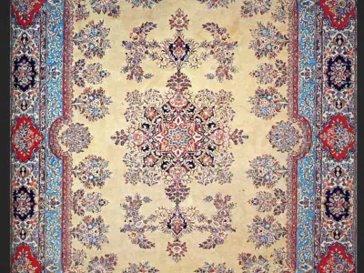 Persian carpet second series Low-poly 3D model