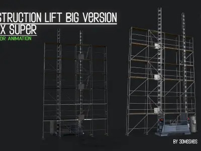 Construction Lift BIG Version and RUX Super Low-poly 3D model