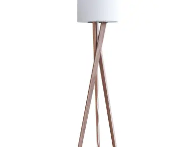 Wooden Floor Lamp 3D model