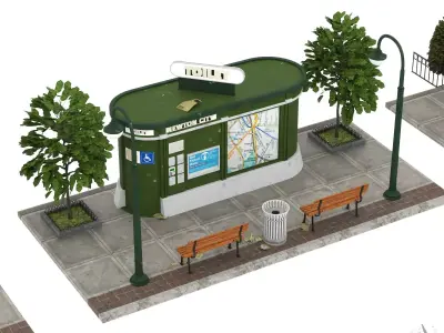 City Street Props Material Pack Low-poly 3D model