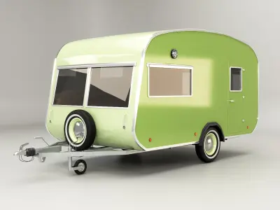  Green Classic Vintage Camping Caravan 