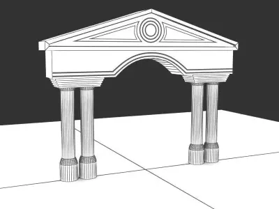 Gate archway on sky 3D model