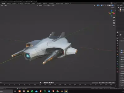 Low Poly Game Ready Spaceship 01 3D model