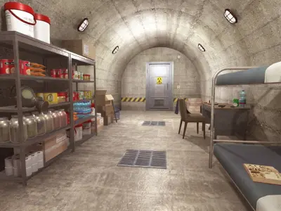 Survival Bunker Low-poly 3D model