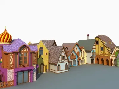 Cartoon Street 1 3D model