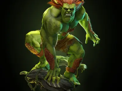 Blanka Street fighter statue  3D print model