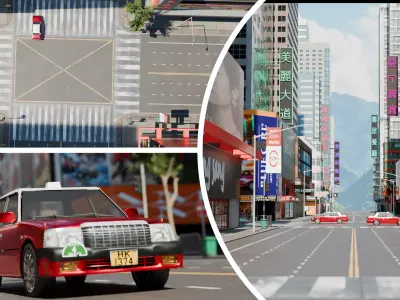 Asian City Low-poly 3D model