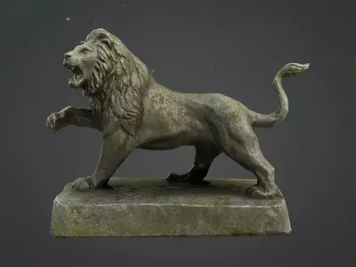 Lion Statue Game Model Low-poly 3D model