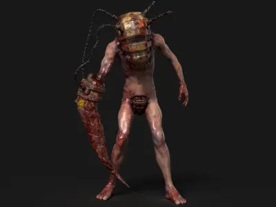 Sci-fi Cyber Victim 1 Low-poly 3D model