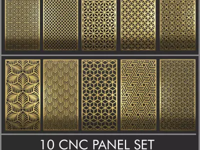 10 Set CNC Wall Partition 3d Panel 3D model