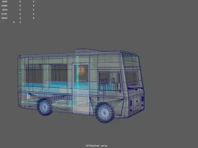 Minibus Medium Density Low-poly 3D model