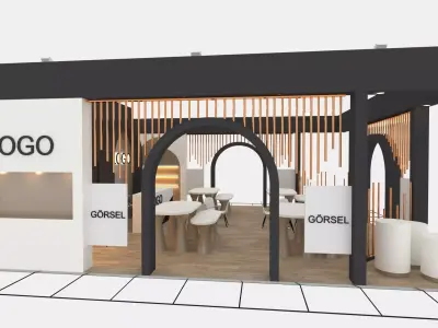 Modern Cosmetic Exhibition Stand Vray7 3dsMax2021 Free 3D model