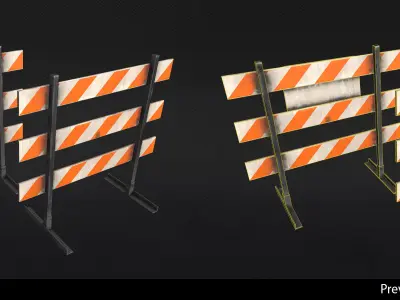 Type III Barricade - In-Game Ready Low-poly 3D model