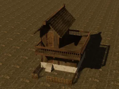 Medieval house seven 18 Low-poly 3D model