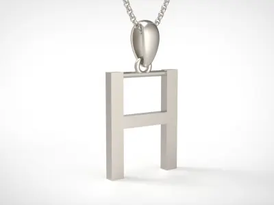 Model 609 Classic Initial Light H Letter 3D print model