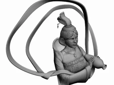 Pool - stone goddess 3D model