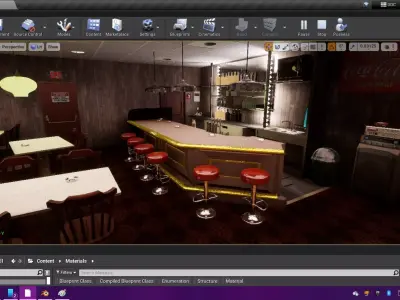 Custom Bar Low-poly 3D model